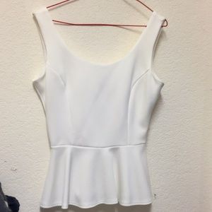 White peplum top